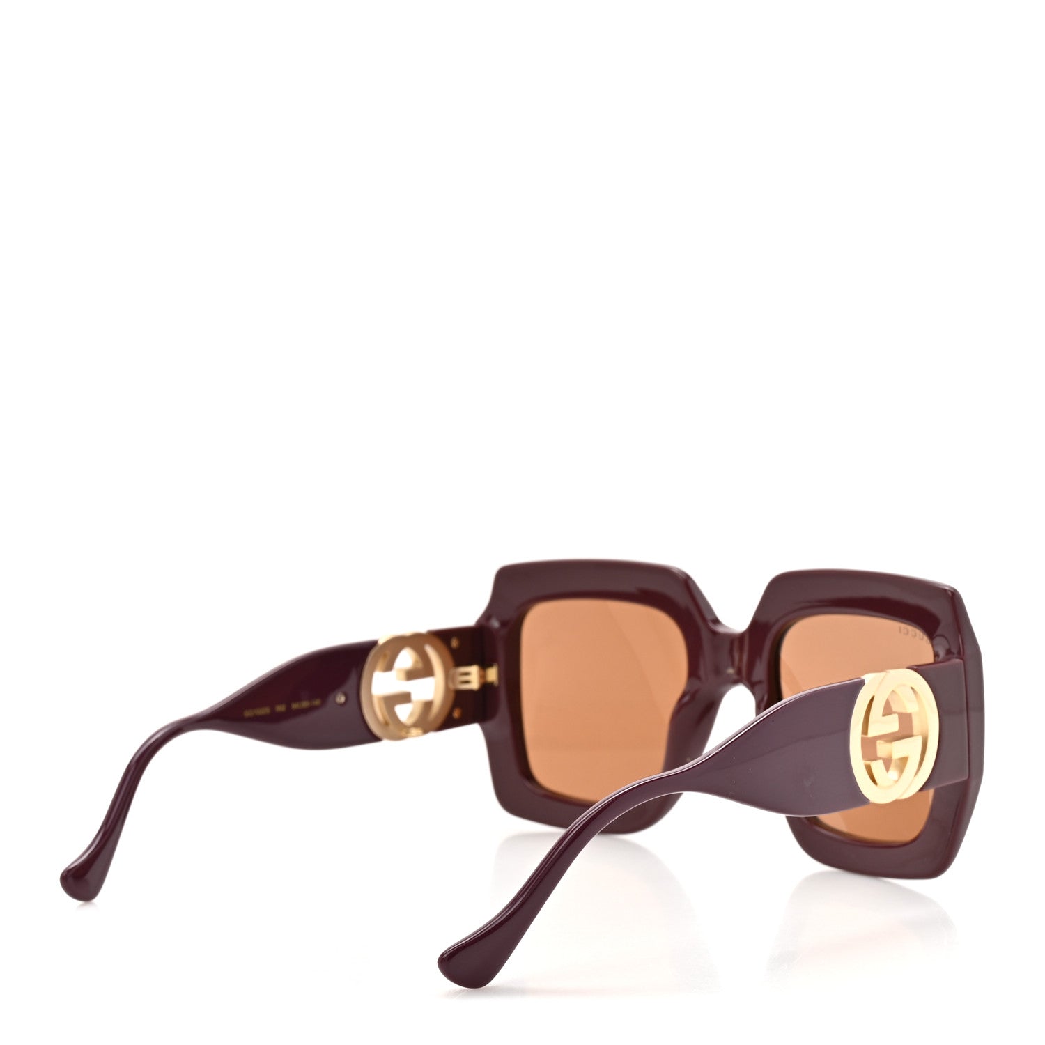 Gucci Acetate Rectangular Frame Chain Sunglasses GG1022S Burgundy 4 of 7