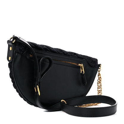 Balenciaga Crushed Velvet Logo Embossed XXS Souvenir Belt Bag Black 3 of 13