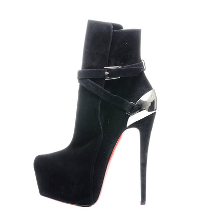 Christian Louboutin Suede Equestria 160 Platform Ankle Boots 37.5 Black 1 of 7