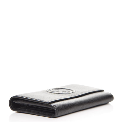Gucci Pebbled Calfskin Large Soho Continental Wallet Black 4 of 6