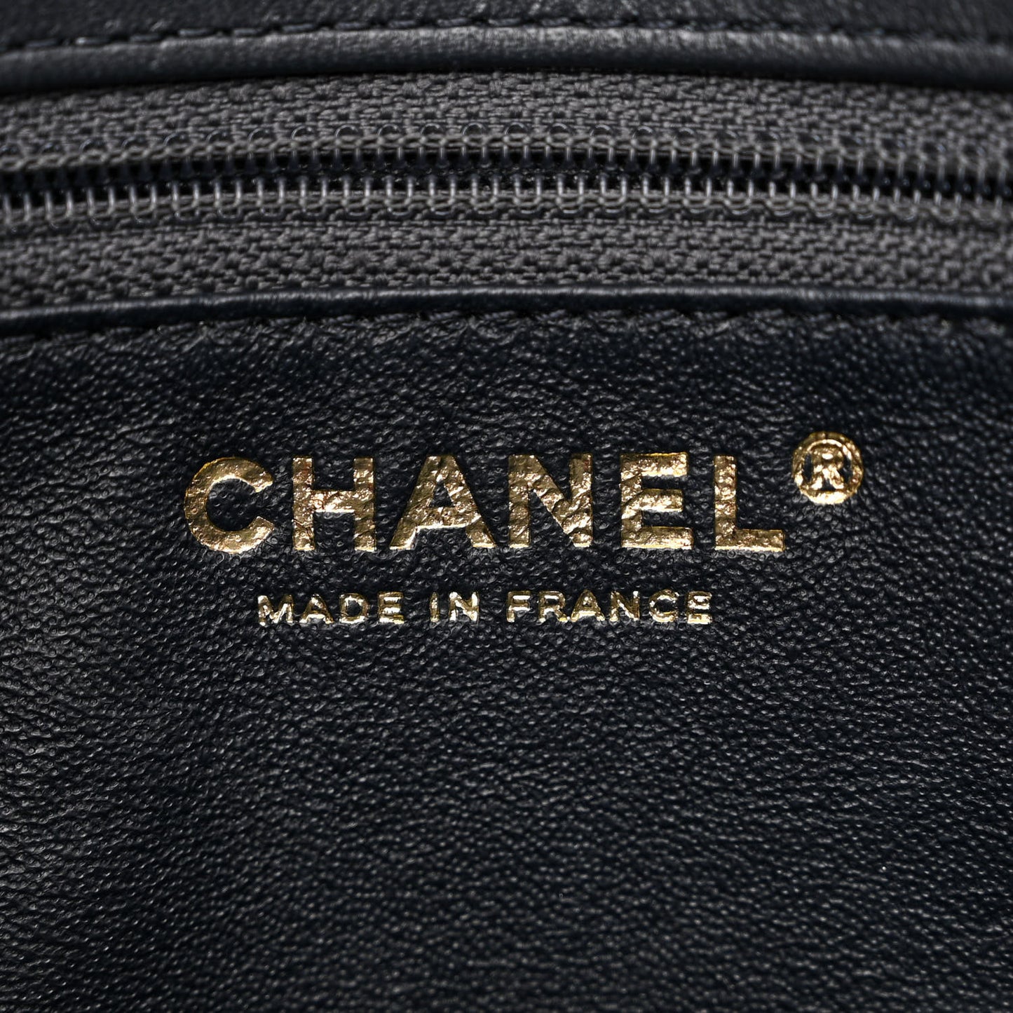 Lambskin Quilted Large CC Chic Flap Grey Dark Navy
