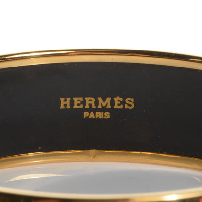 Hermes Enamel Printed Elephant Torana Wide Bracelet 70 4 of 5