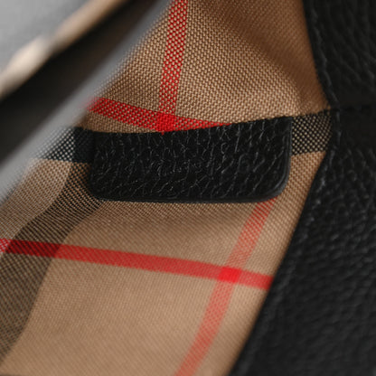 Burberry Grainy Calfskin Vintage Check Note Crossbody Bag Black 7 of 12