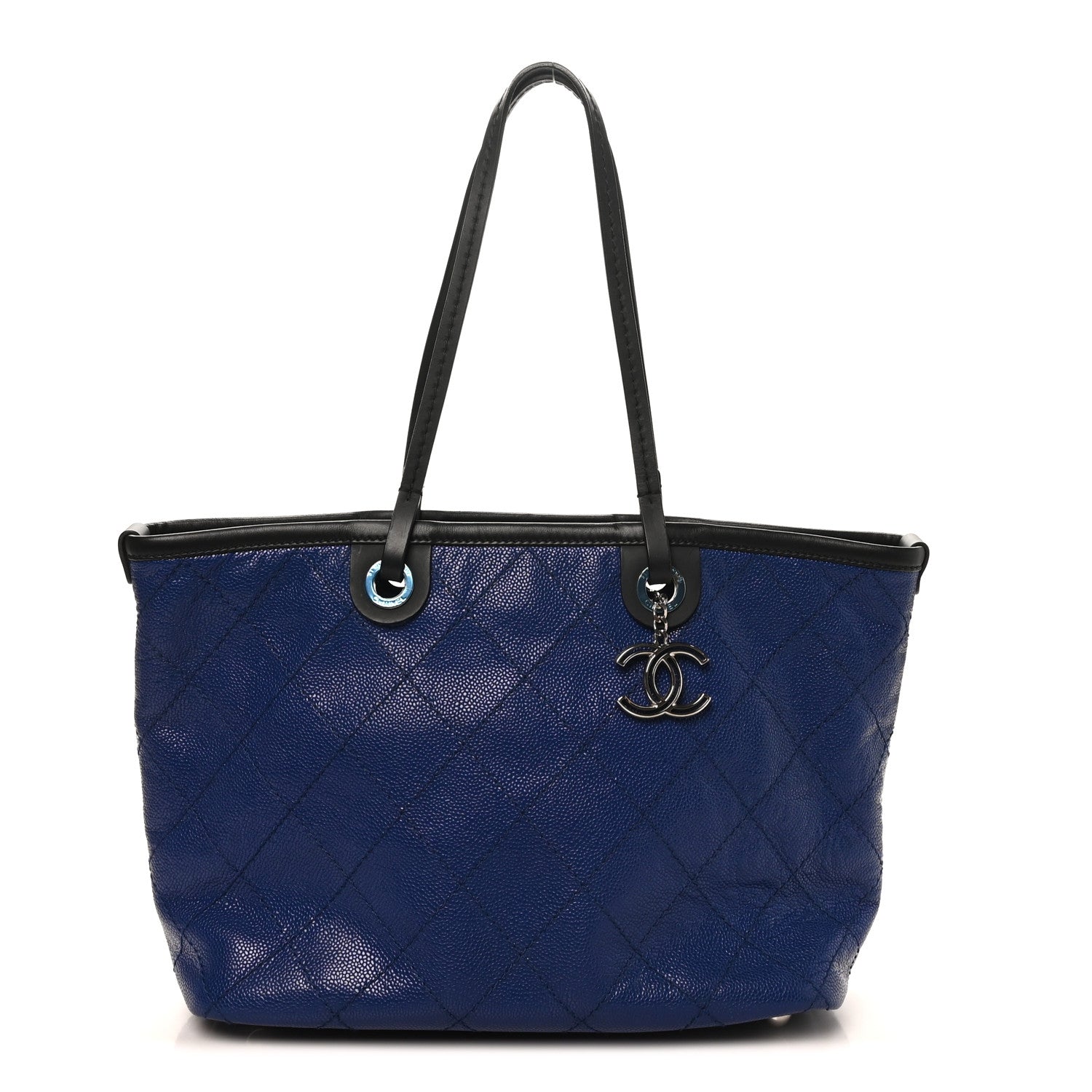 Chanel Grained Calfskin Shopping Fever Tote Blue 1 of 11