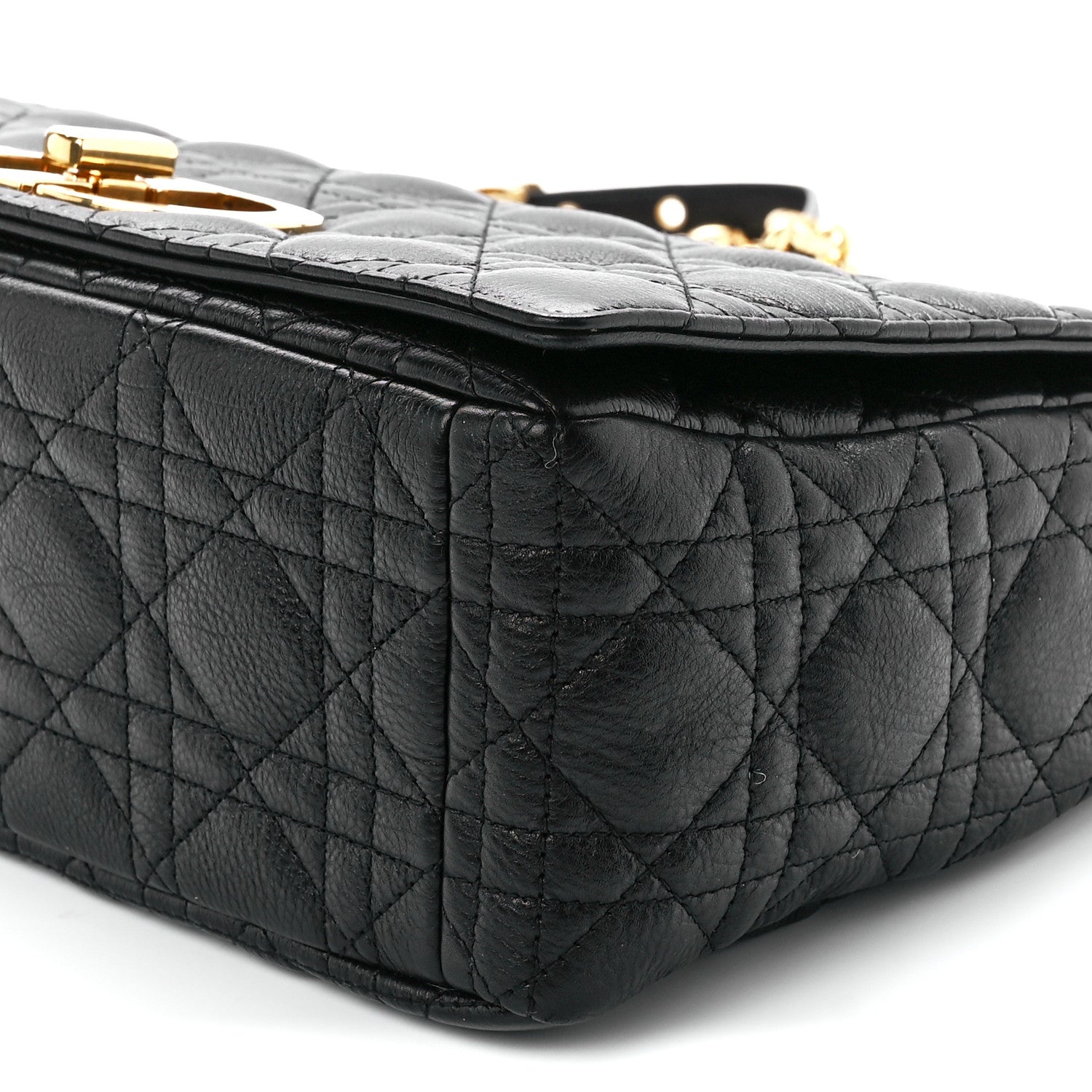 Christian Dior Grained Calfskin Cannage Large Caro Bag Black 11 of 12