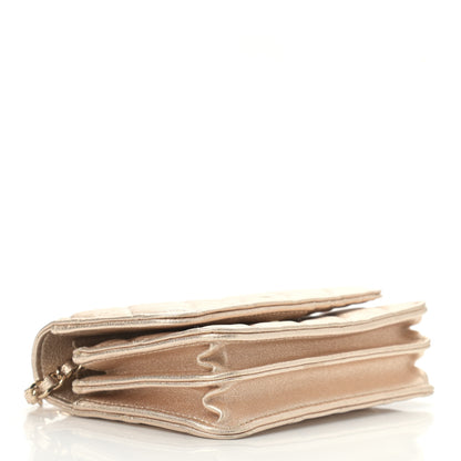 Chanel Metallic Lambskin Quilted Mini Wallet On Chain WOC Gold 4 of 11