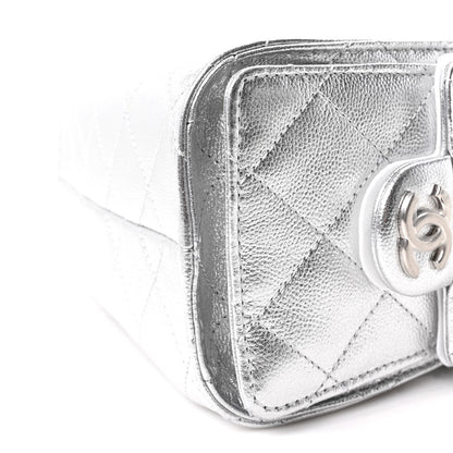 Chanel Metallic Caviar Quilted Mini Chanel 25 Handbag Silver 10 of 11