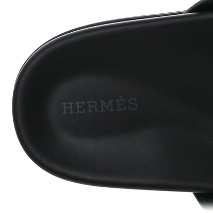 Hermes Calfskin Womens Chypre Sandals 39.5 Black 7 of 9