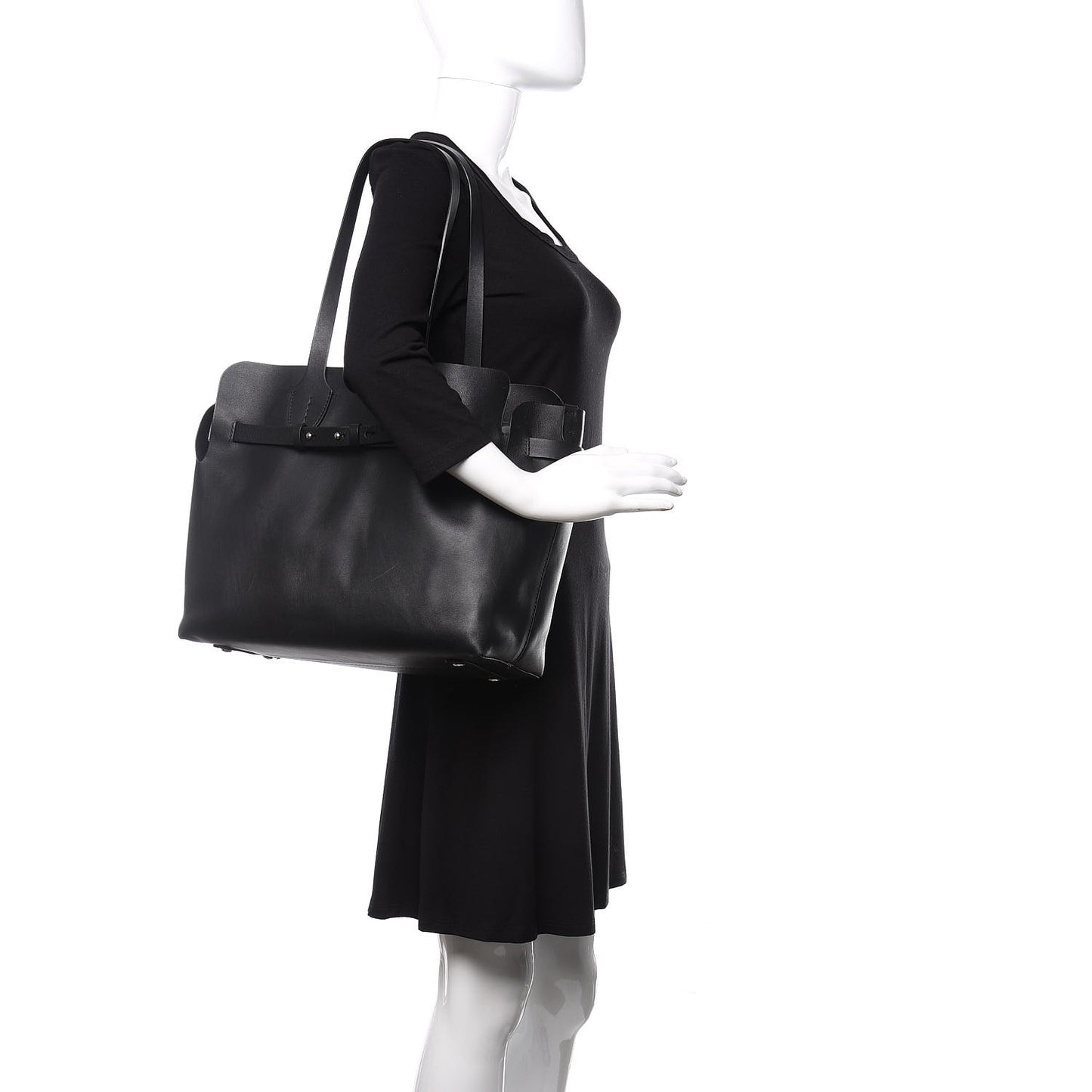 Soft Smooth Calfskin Medium Tote Black