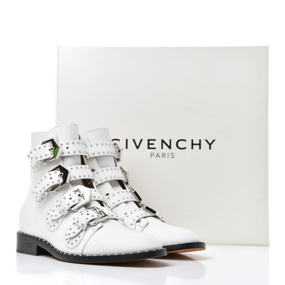 Givenchy Calfskin Studded Prue Buckle Booties 38 White 11 of 11