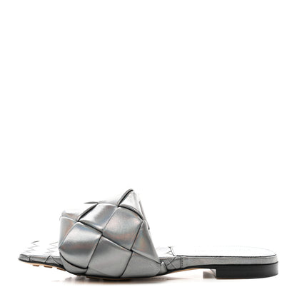 Bottega Veneta Nappa Maxi Intrecciato Lido Flat Sandals 38 Oyster 1 of 7