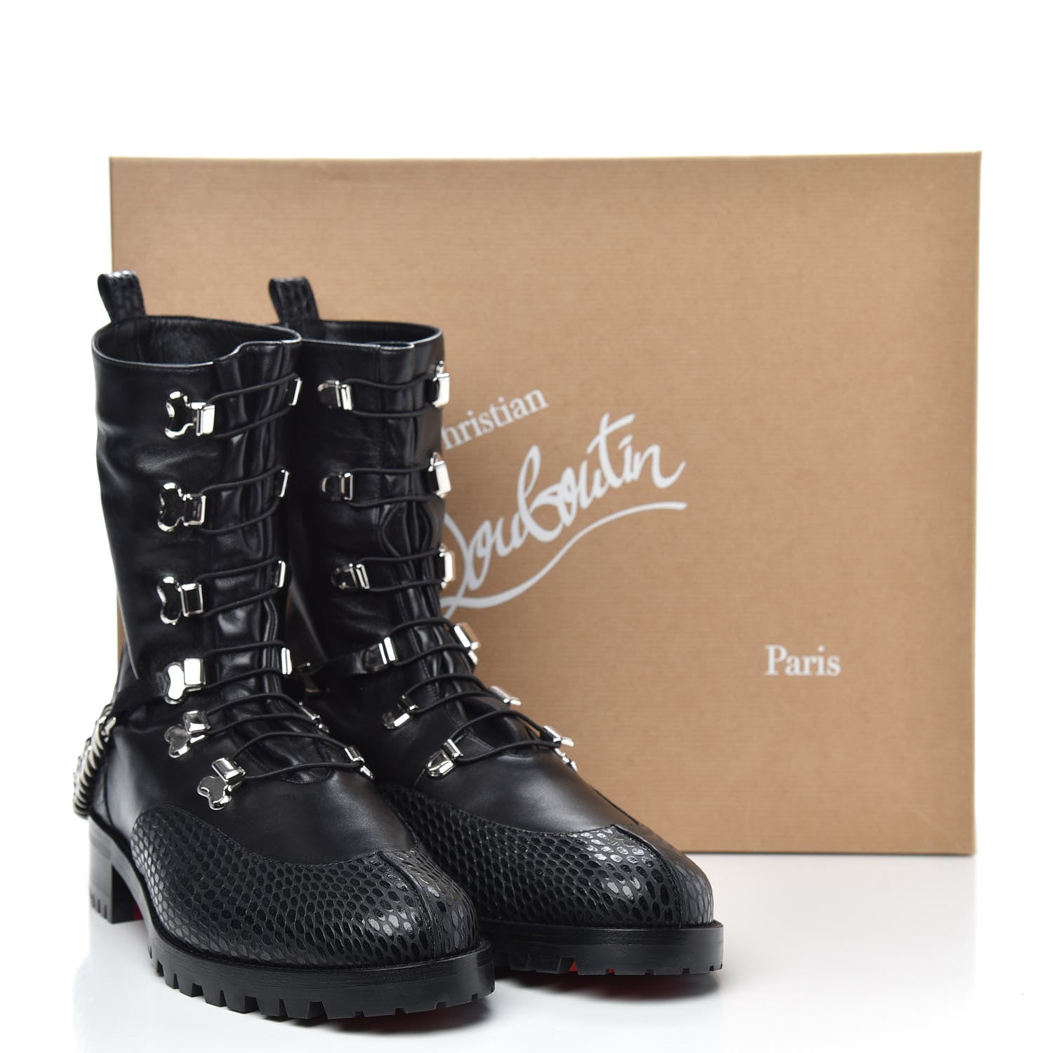 Christian Louboutin Calfskin Horse Guarda Flat Boot 40 Black 7 of 7