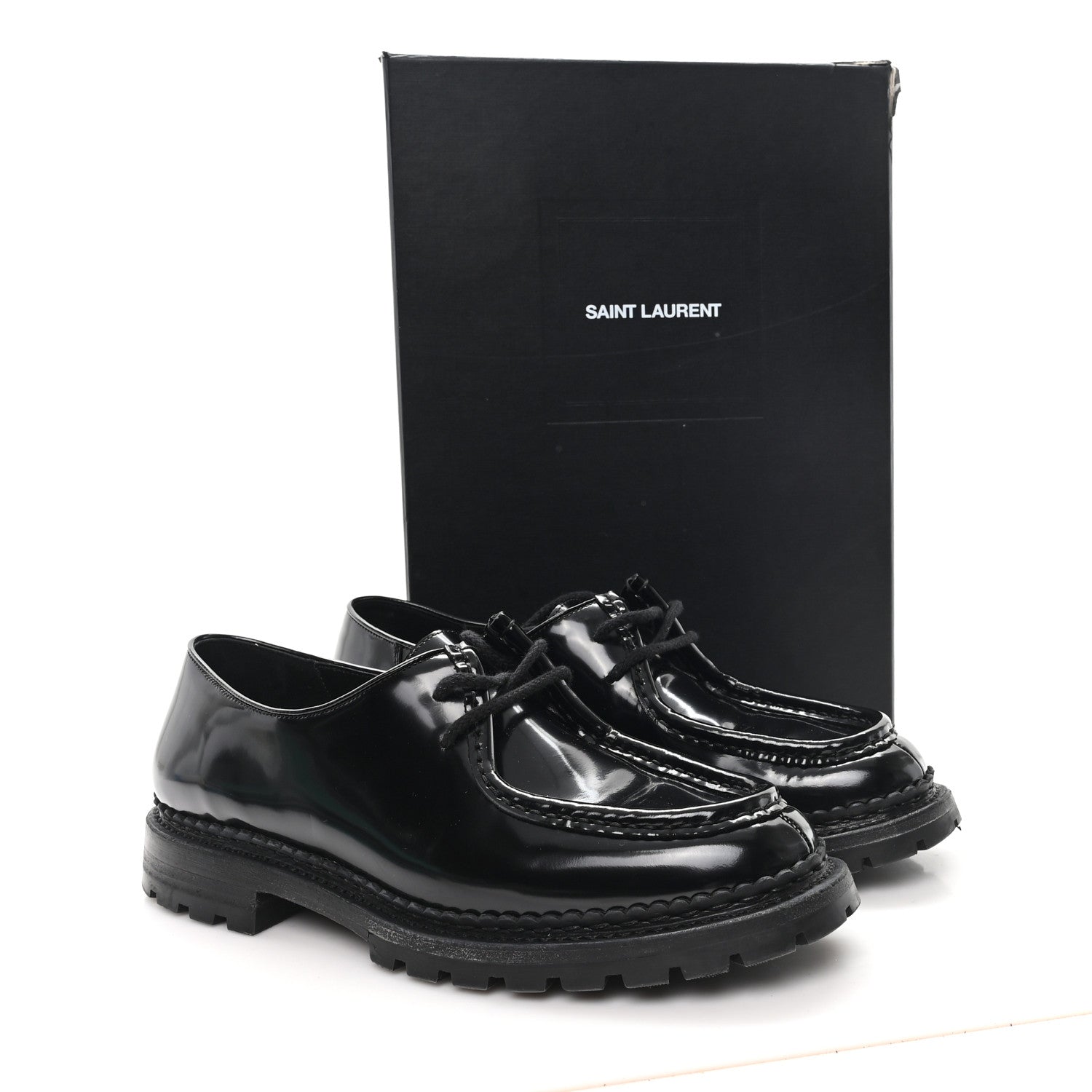 Saint Laurent Vitello Ruinart Mens Marlo 20 Derby 42 Black 10 of 10