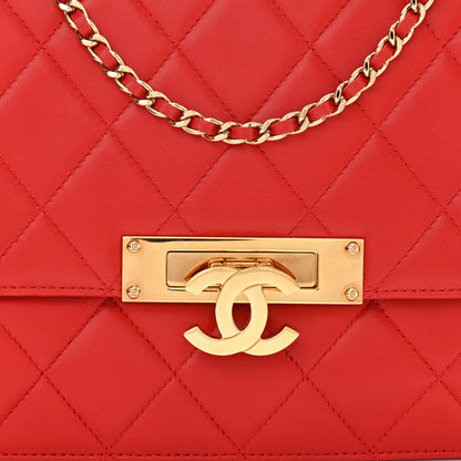 Chanel Lambskin Quilted Medium Golden Class Flap Red 7 of 10