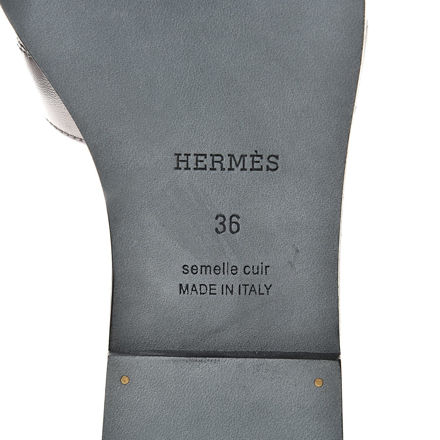 Hermes Metallic Nappa Oran Sandals 36 Argent 6 of 8