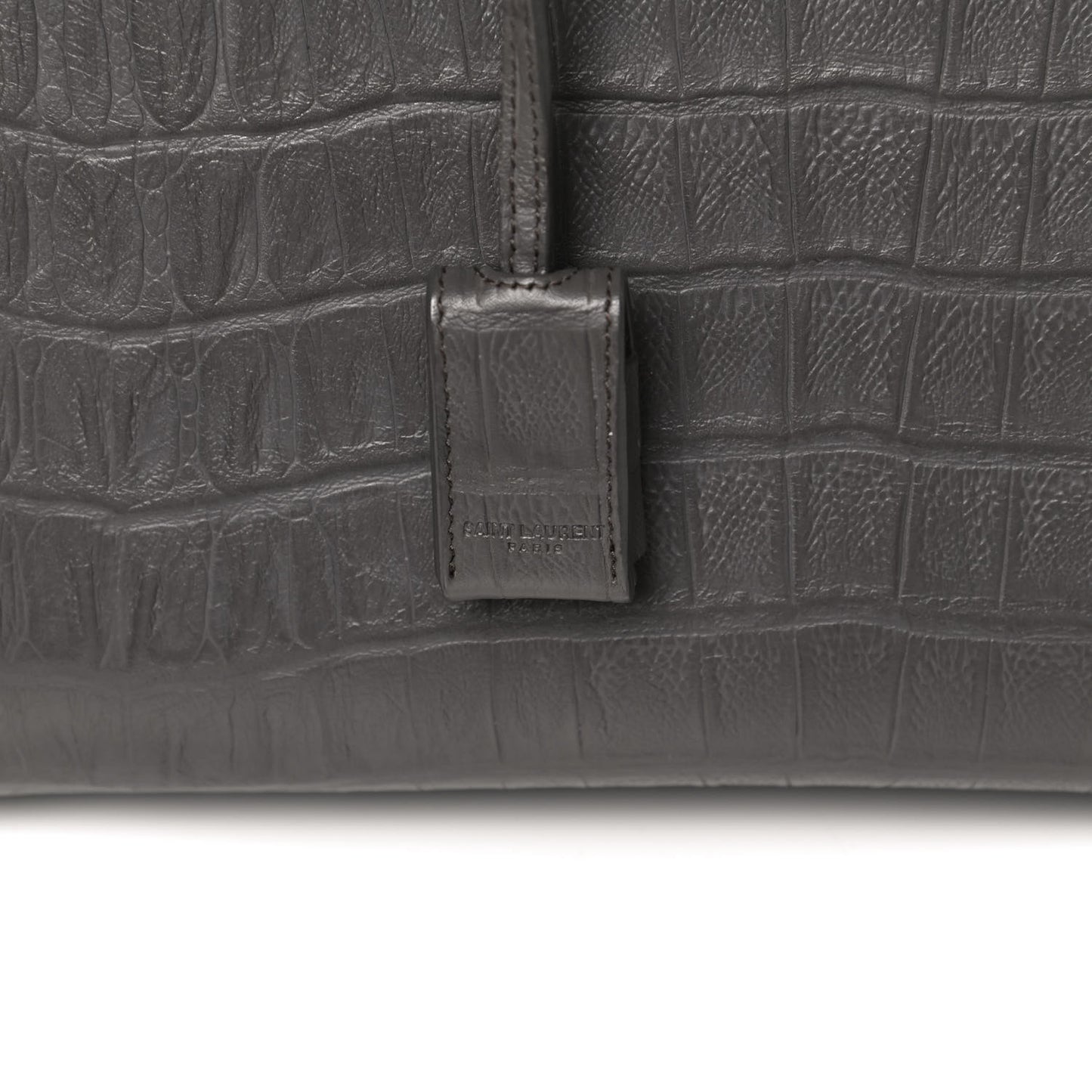 Calfskin Crocodile Embossed Small Sac De Jour Fog