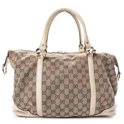 Gucci Monogram Horsebit Nail Medium Boston White 1 of 19