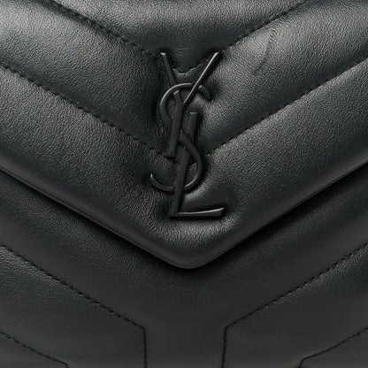 Saint Laurent Calfskin Y Quilted Monogram Monochrome Toy Loulou Crossbody Bag Black 9 of 11