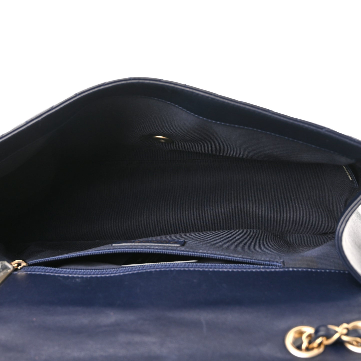 Lambskin Quilted Jumbo Mademoiselle Chic Flap Navy
