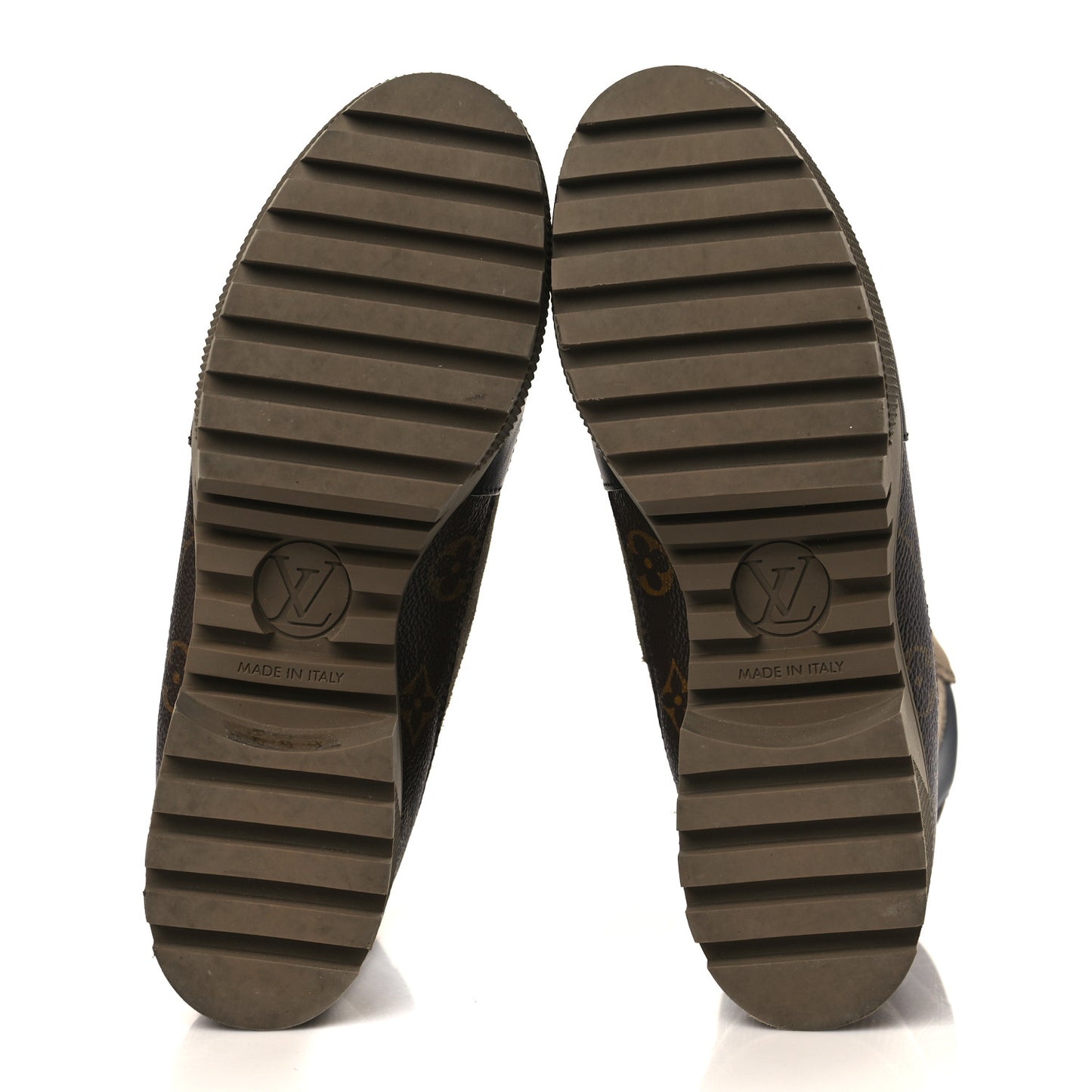 Suede Calfskin Monogram Laureate Platform Desert Boots 38 Taupe