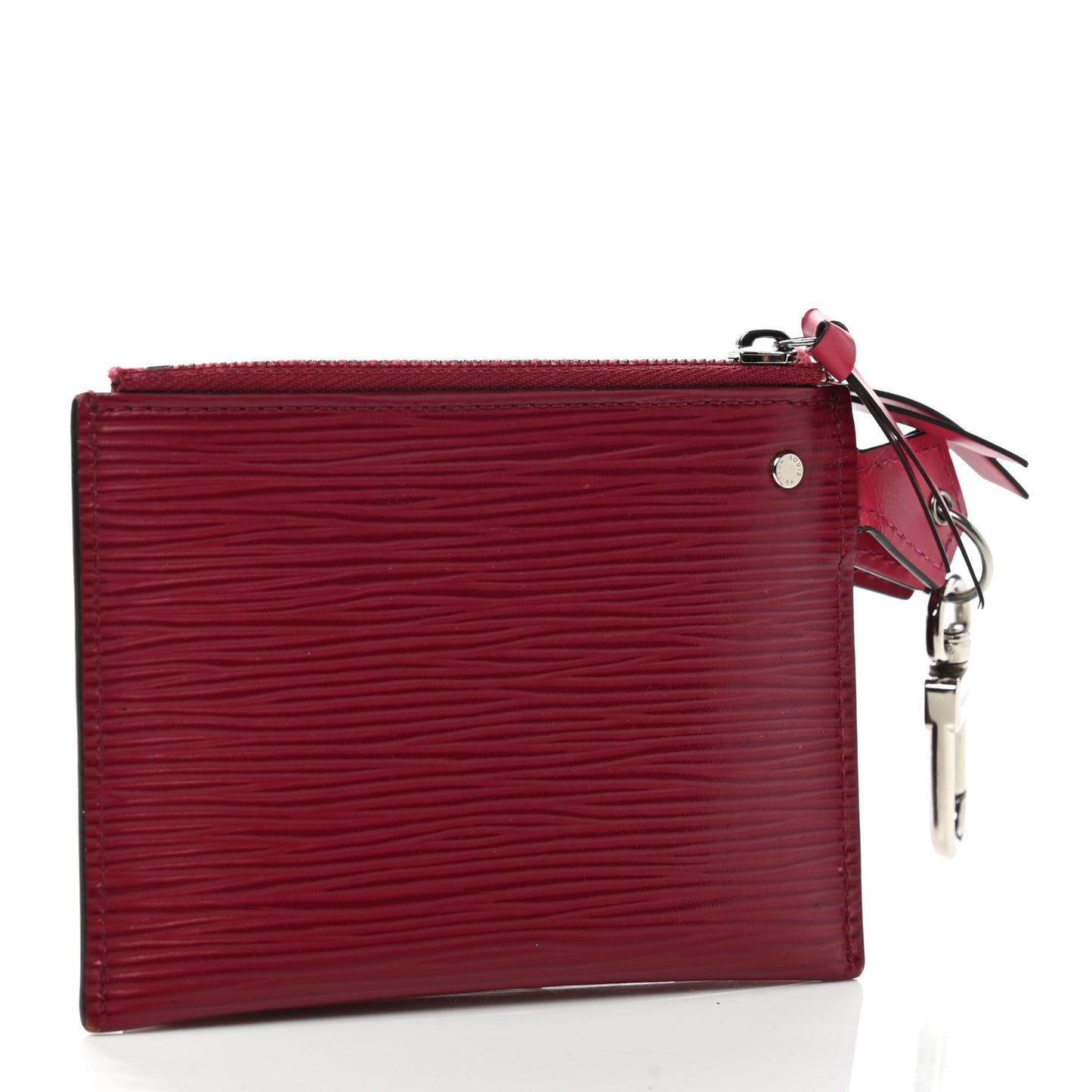 Epi Trio Card Case Wallet Rose Ballerine Rouge Fuchsia