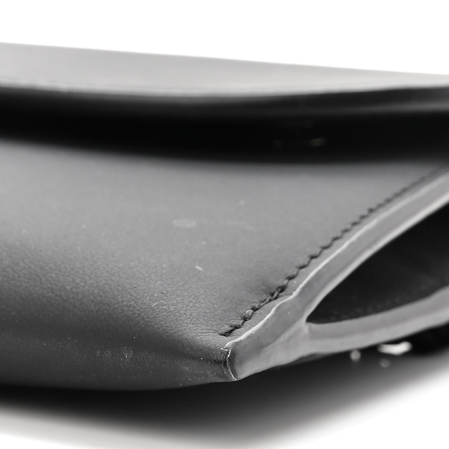 Christian Dior Ultra Matte Calfskin Saddle Chain Wallet Pouch Black 11 of 11