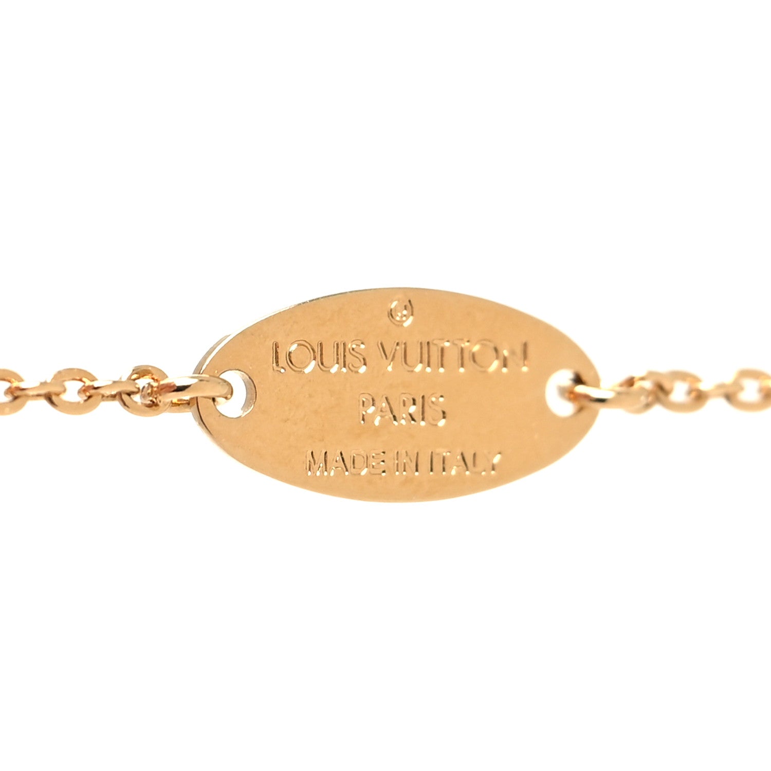 Louis Vuitton Nanogram Name Tag Necklace Gold 5 of 6