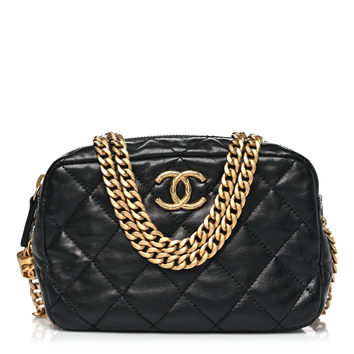 Chanel Lambskin Quilted Mini Pillow Crush Camera Case Black 1 of 10