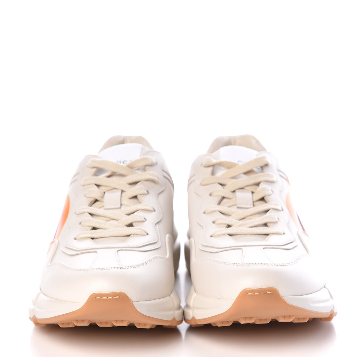 Calfskin Interlocking G Heart Rhyton Sneakers 39.5 Mystic White