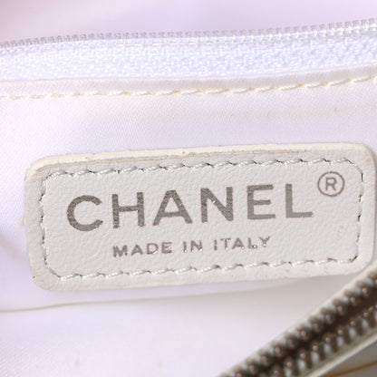 Chanel Sequin East West Flap White Silver 6 of 10