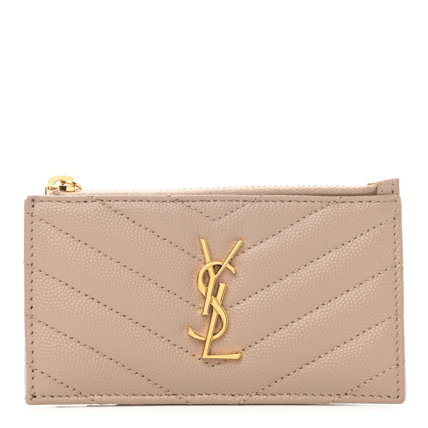Monogram Grain de Poudre 5 Fragments Zip Pouch Card Holder Dark Latte
