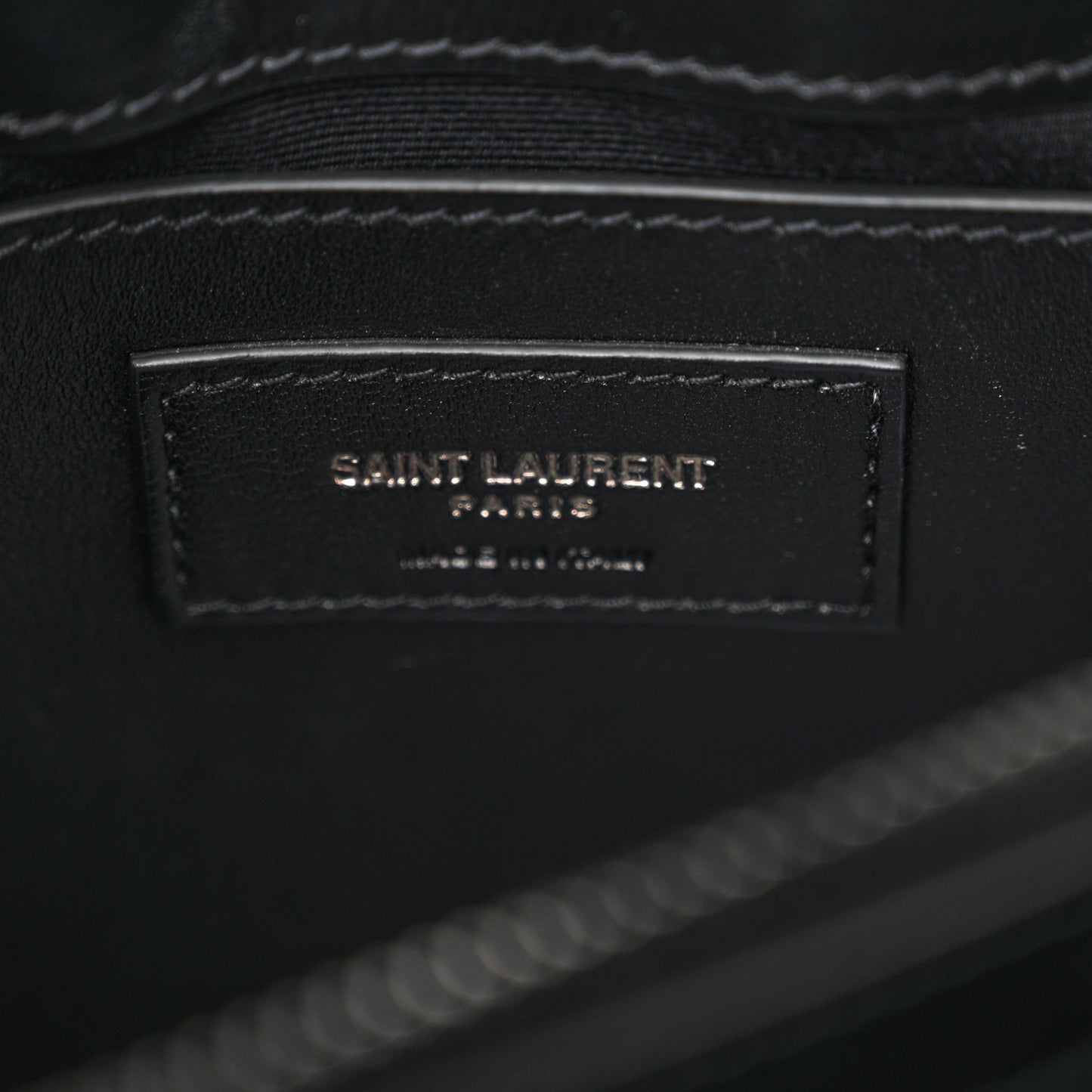 Calfskin Y Quilted Monogram Monochrome Small Loulou Chain Satchel Black