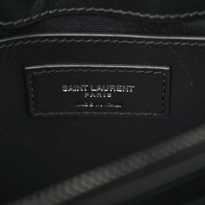 Saint Laurent Calfskin Y Quilted Monogram Monochrome Small Loulou Chain Satchel Black 6 of 10