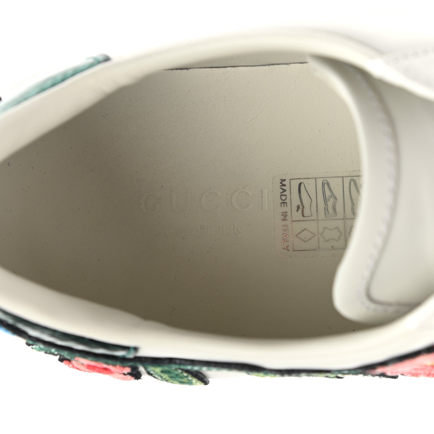 Gucci Calfskin Web Floral Embroidered Womens Ace Sneakers 39 White 7 of 11