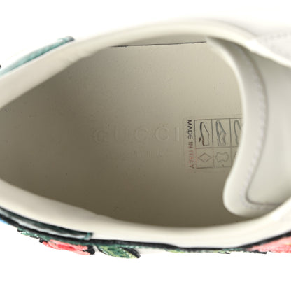 Gucci Calfskin Web Floral Embroidered Womens Ace Sneakers 39 White 7 of 11