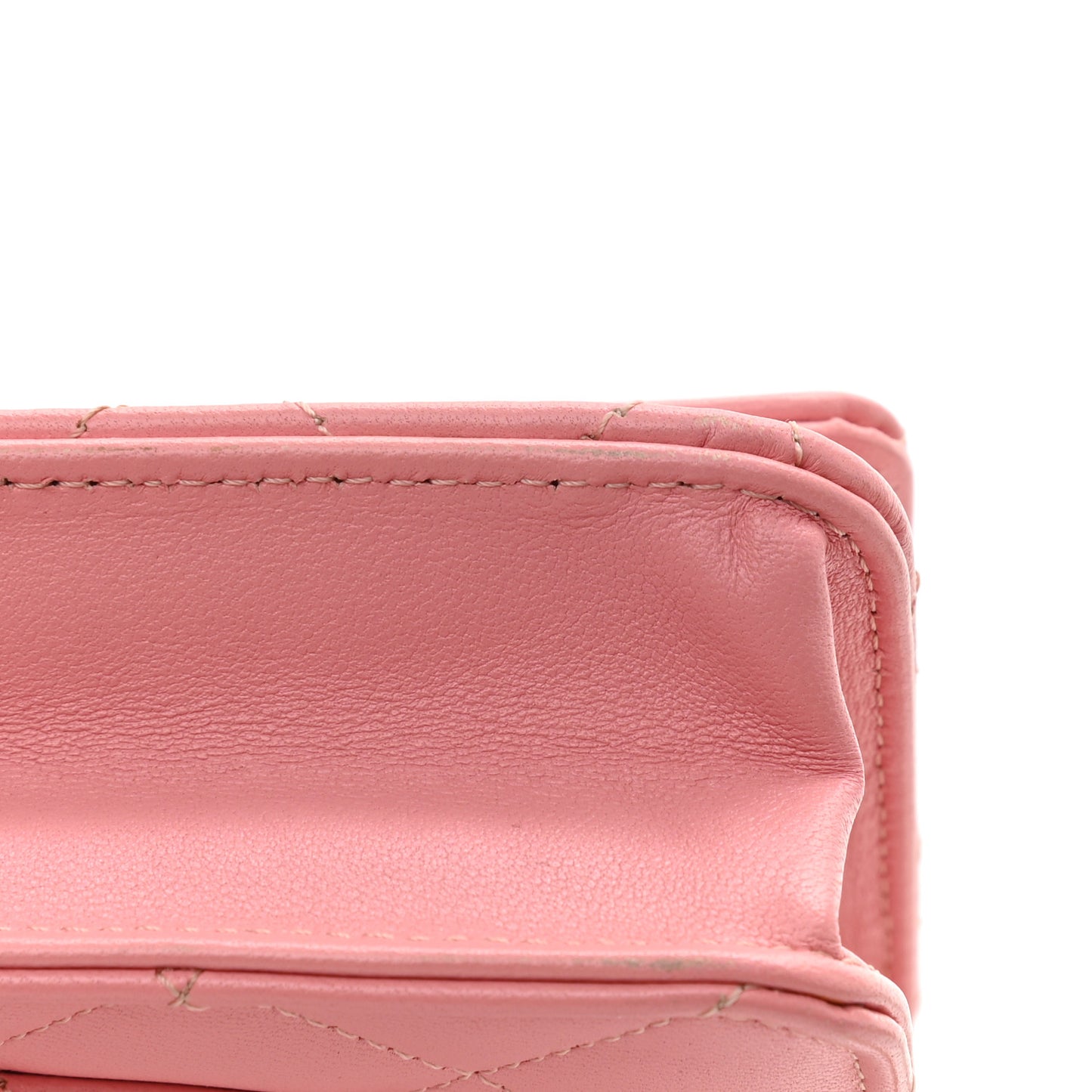 Lambskin Quilted Wallet On Chain WOC Pink