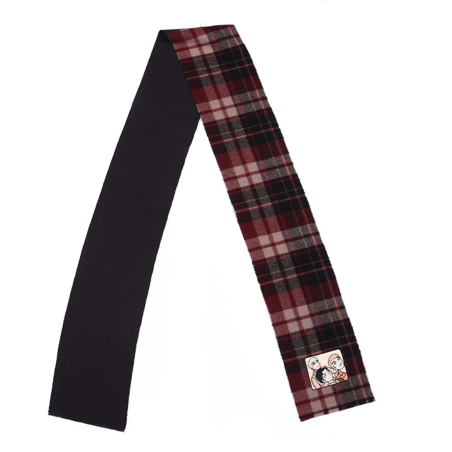 Gucci Wool Chikae Ide Scarf Red Black 2 of 4