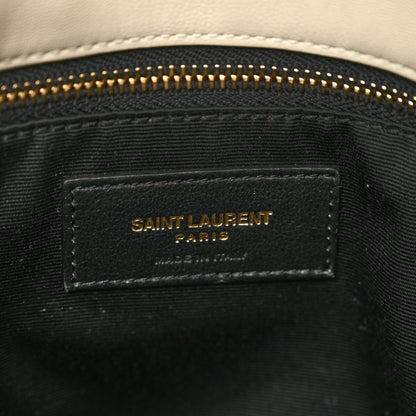 Saint Laurent Lambskin Quilted Small Loulou Puffer Monogram Chain Satchel Crema Soft 7 of 10