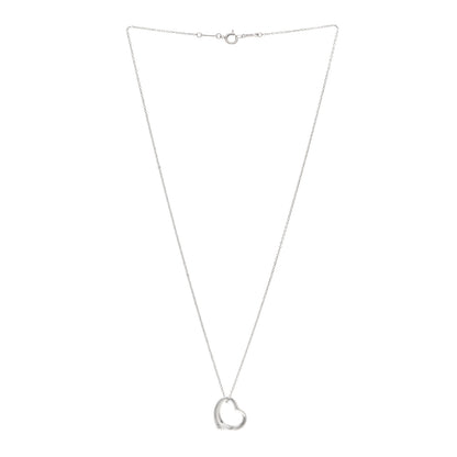 Tiffany Sterling Silver 16mm Elsa Peretti Open Heart Pendant Necklace 3 of 4