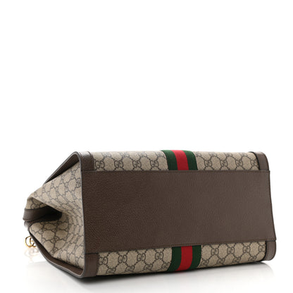 Gucci GG Supreme Monogram Web Medium Ophidia Tote Bag Brown 4 of 10