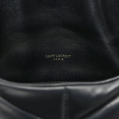 Saint Laurent Lambskin Quilted Toy Loulou Puffer Monogram Chain Satchel Black 11 of 12