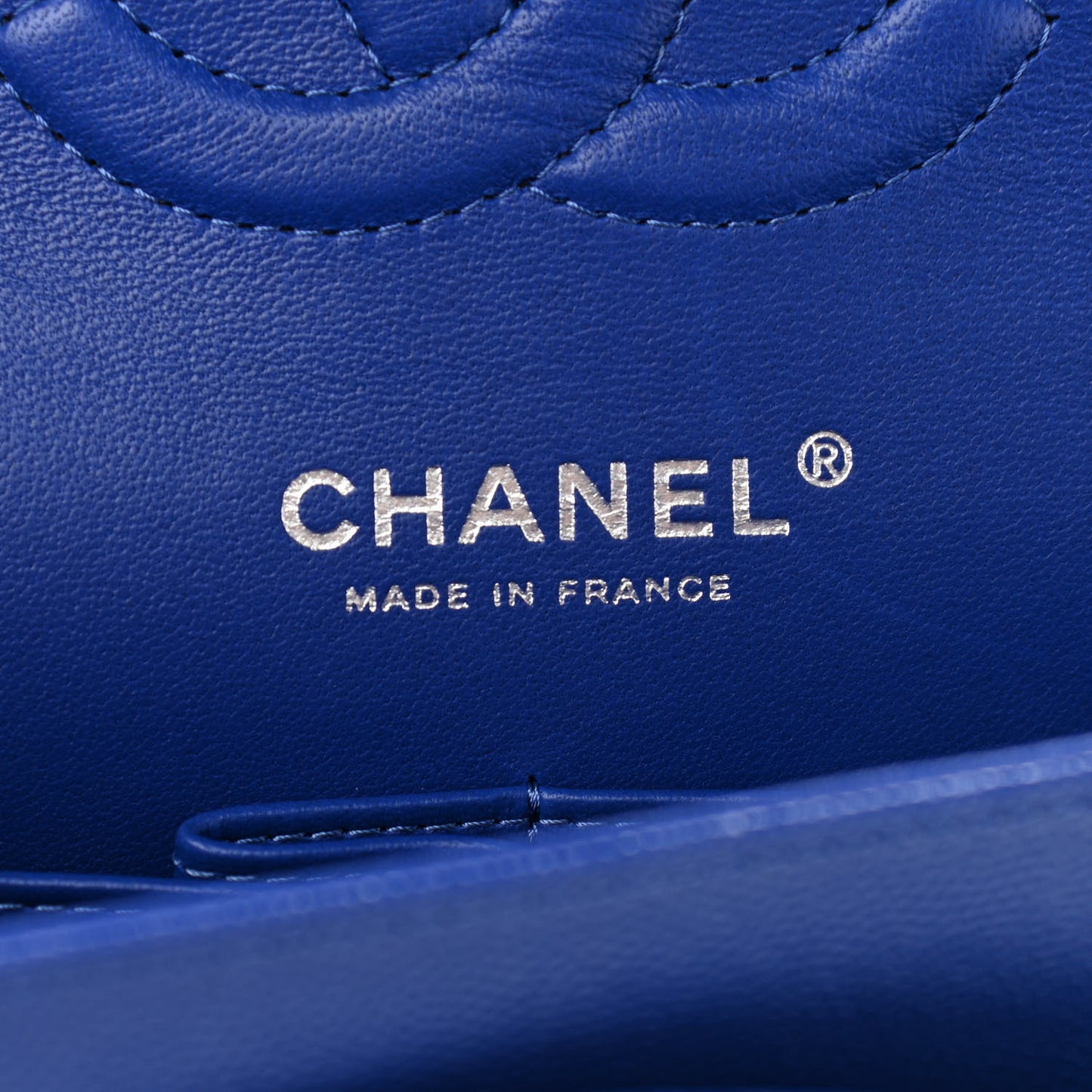 Caviar Quilted Medium Double Flap Blue