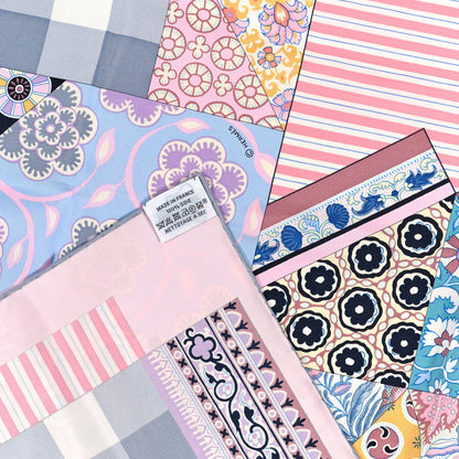 Hermes Silk L'art Du Sarasa Scarf 90 Rose Pale Gris Perle Mauve 3 of 3