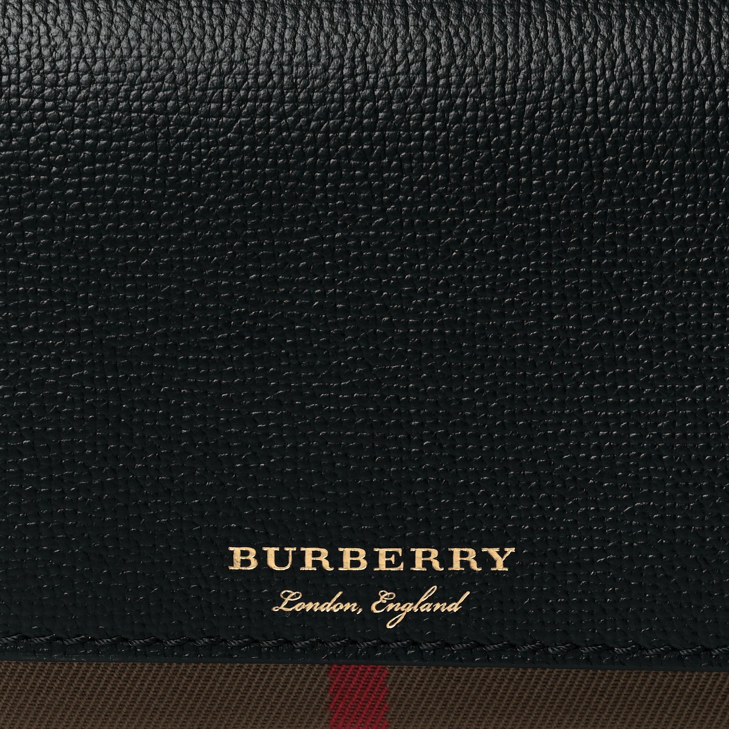 Burberry Derby Calfskin House Check Wallet On Chain Black 7 of 9