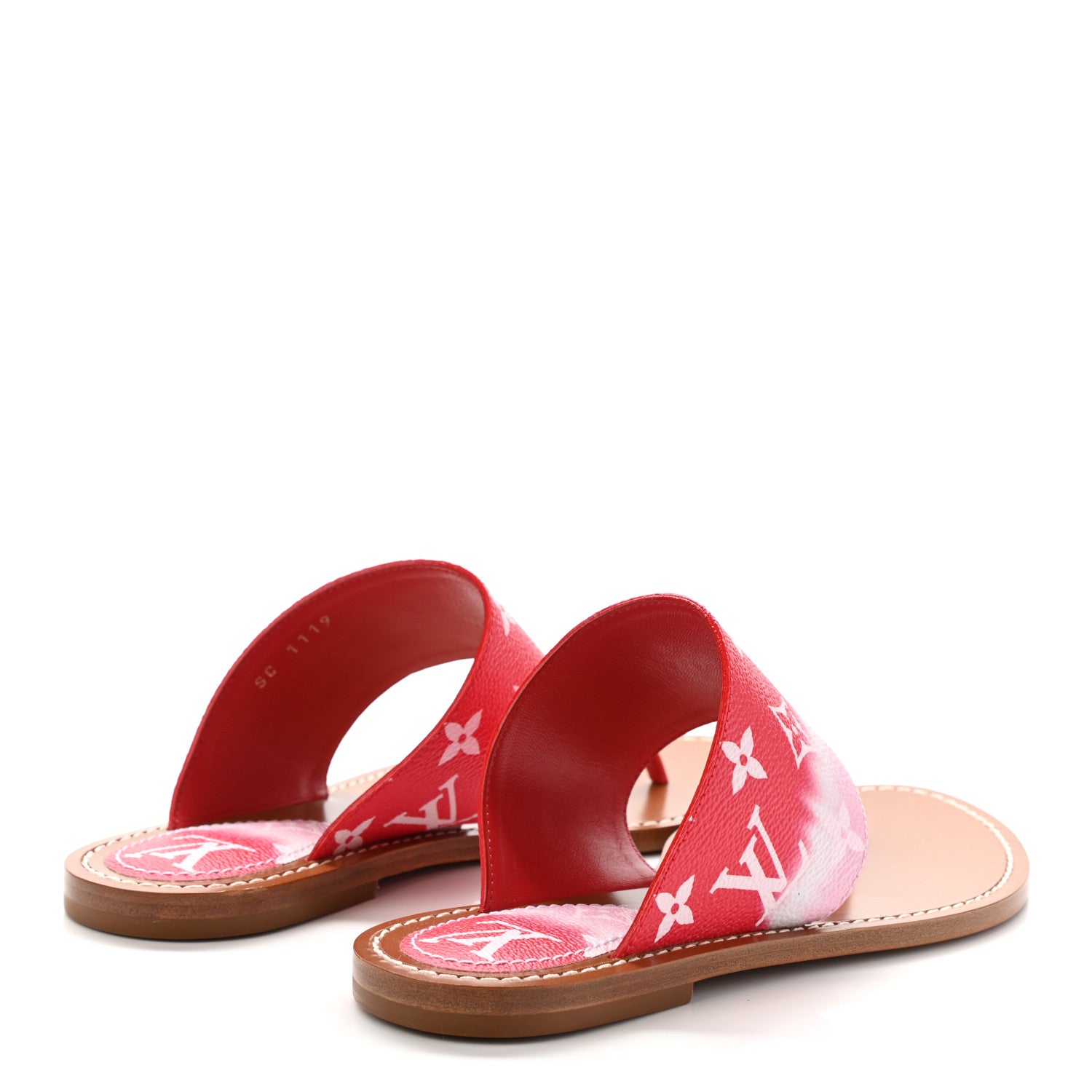 Louis Vuitton Monogram Escale Palma Sandals 37.5 Rouge 4 of 10