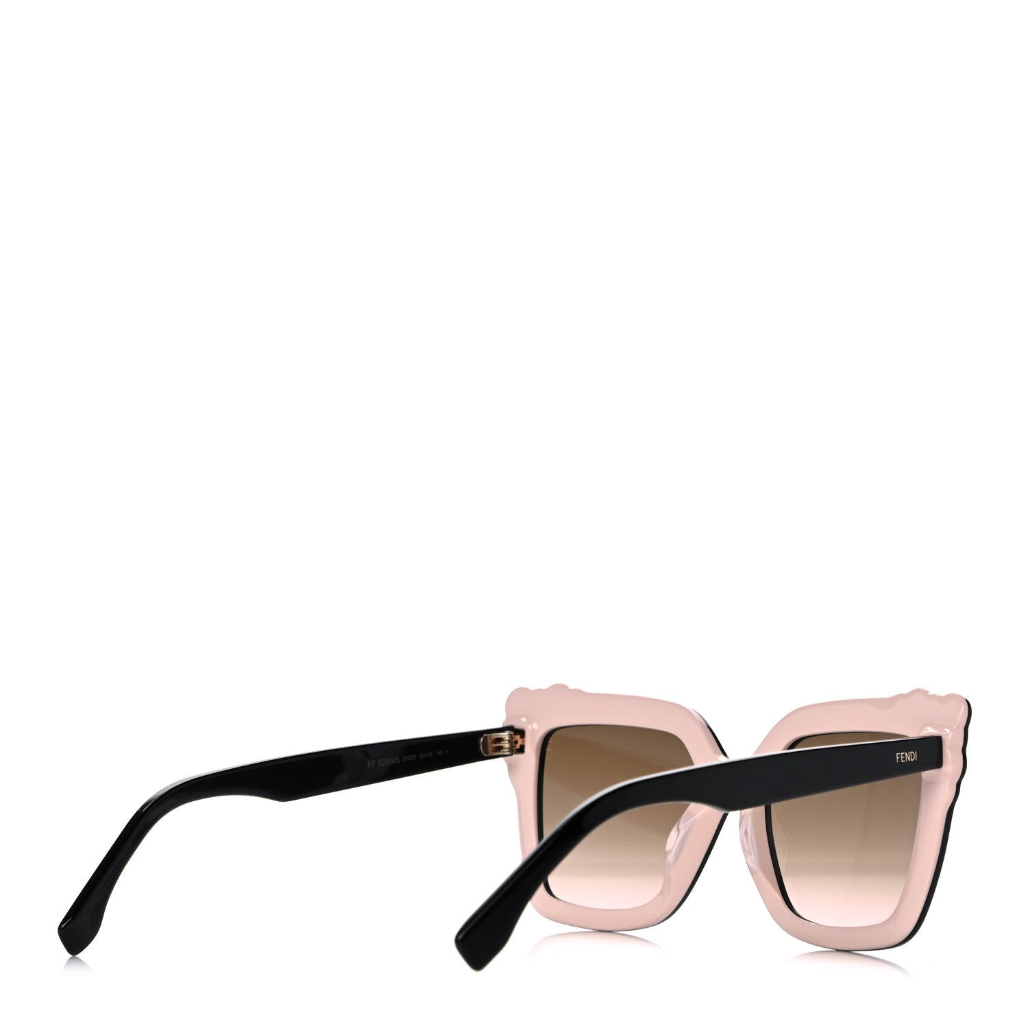 Fendi Studded Square Cat Eye Sunglasses FF 0260/S Black Pink 4 of 7
