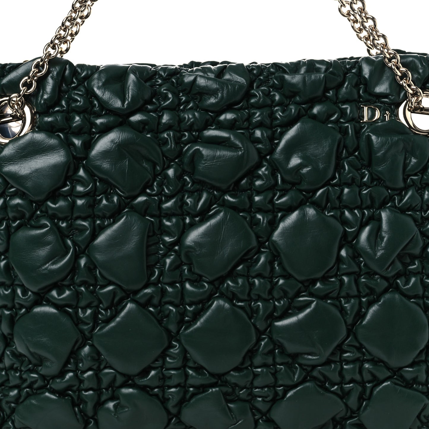 Calfskin Puffy Macrocannage Medium Dior Crunchy Bag  Forest Bloom