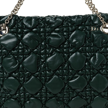 Christian Dior Calfskin Puffy Macrocannage Medium Dior Crunchy Bag  Forest Bloom 8 of 10