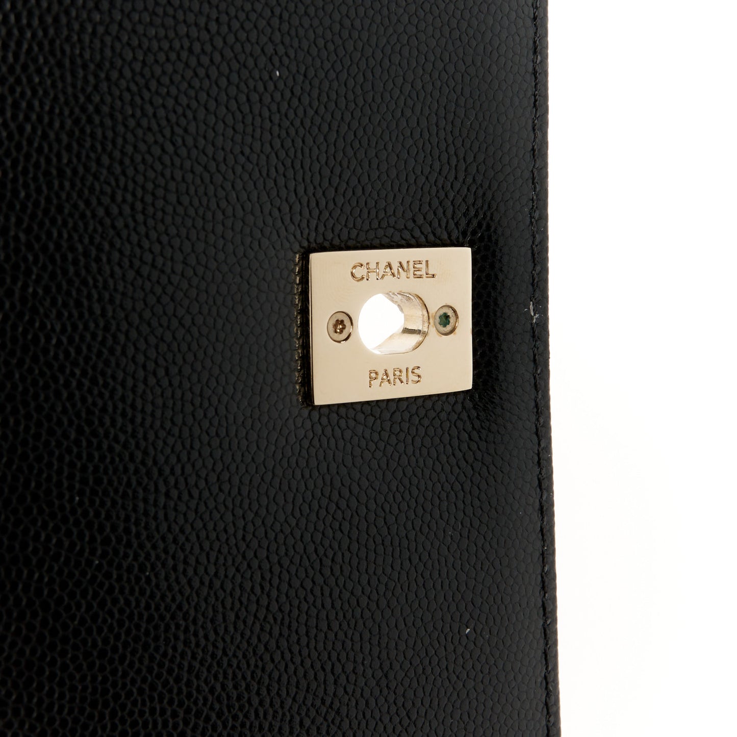Caviar Lizard Embossed Quilted Small Coco Handle Flap Black