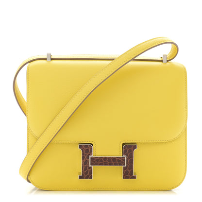 Hermes Evercolor Shiny Alligator Constance 18 Lime Miel 1 of 11
